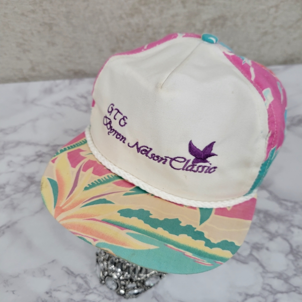 Vintage 80's Grailed GTE Byron Nelso Classic Flat Bill Tropical